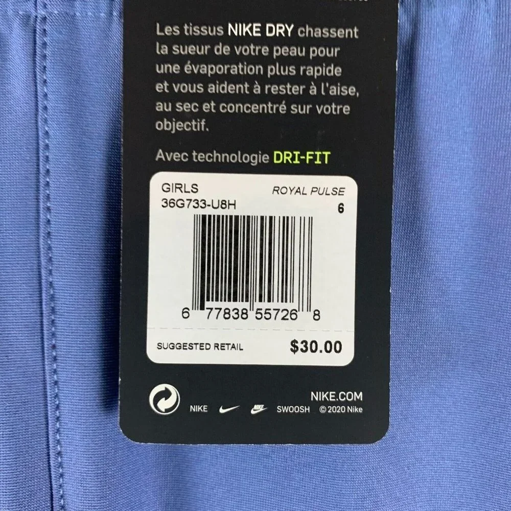 Nike Shift Legging Girls Medium Blue Dri-Fit‎ Royal Pulse Stretch Pull On 6824